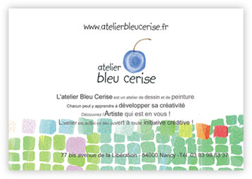 CARTE DE VISITE BLEU CERISE
